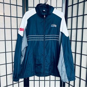 NFL Seahawks full zip windbreaker jacket Reebok sz XL